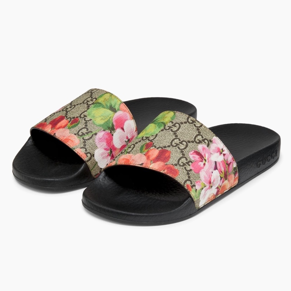 Gucci Gg Blooms Supreme Slide Sandals
